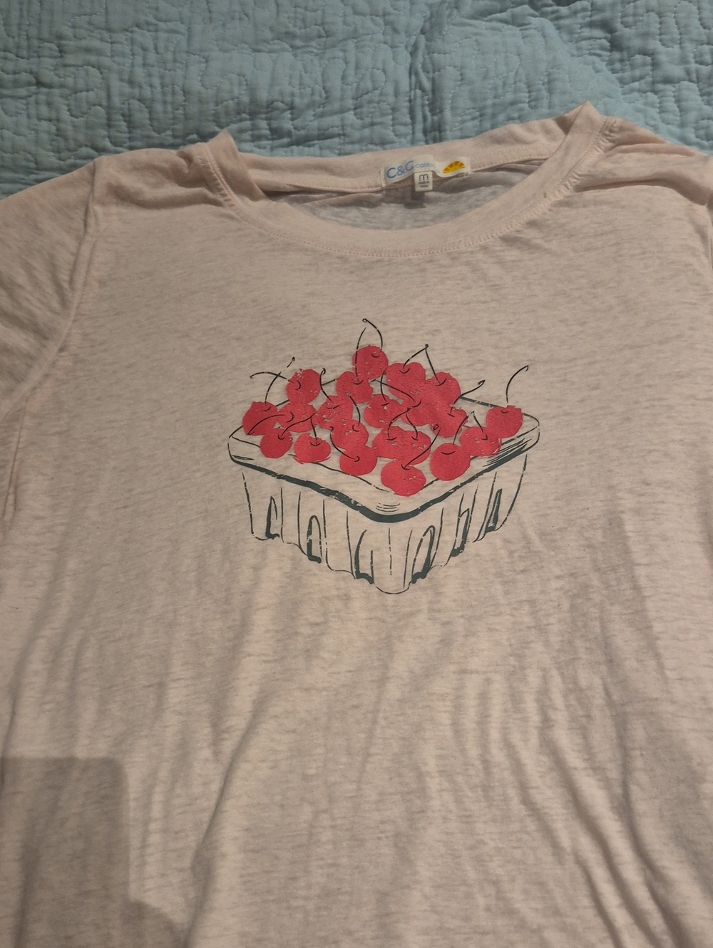 C&C California Light Pink Tee with Cherry Basket Graphic